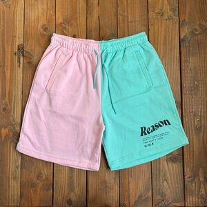 Reason Mint and Pink Colorblock Shorts Size XL